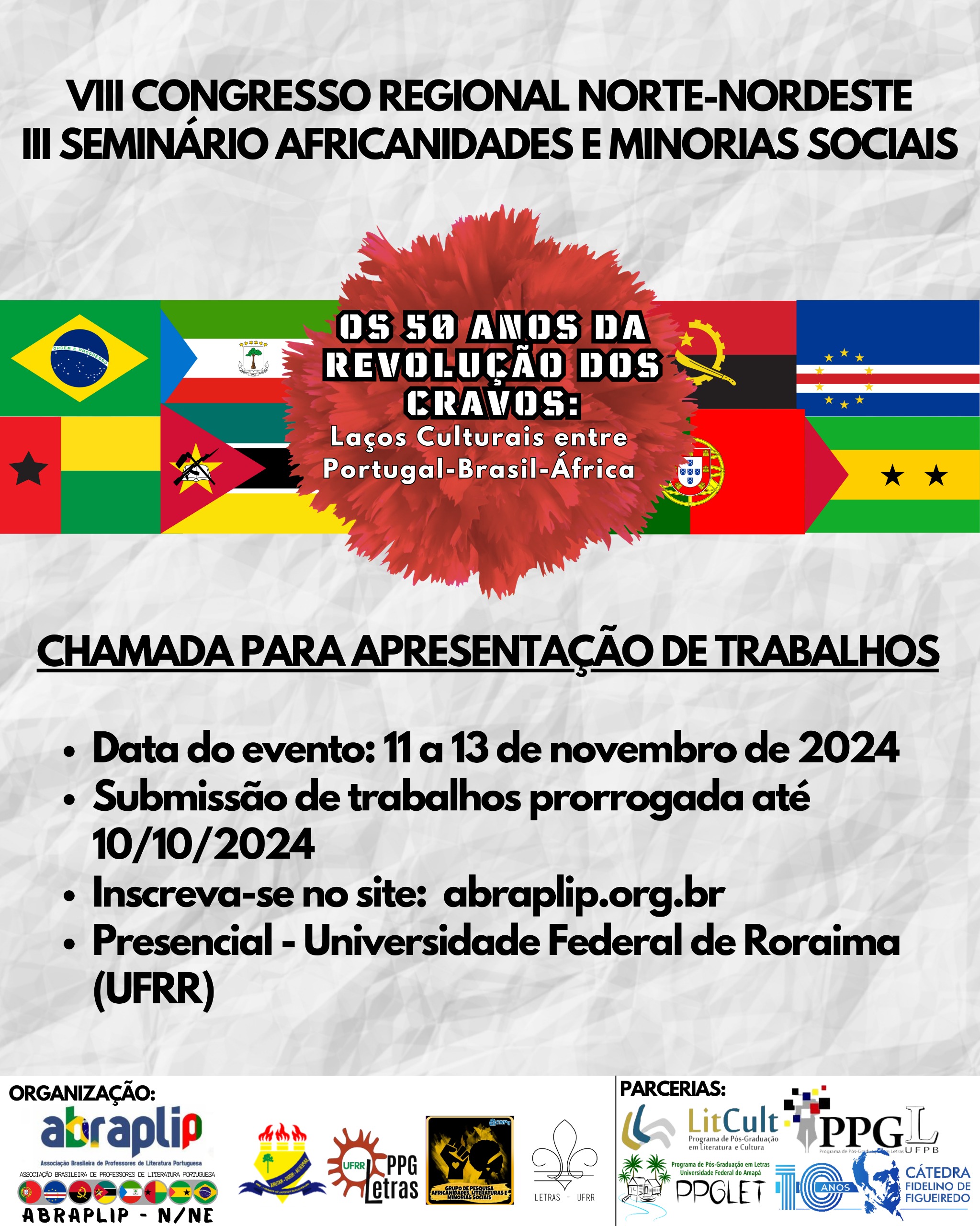 CHAMADA para apresentação de trabalhos: VIII Congresso Regional da Região Norte & III Seminário de Africanidades e Minorias Sociais